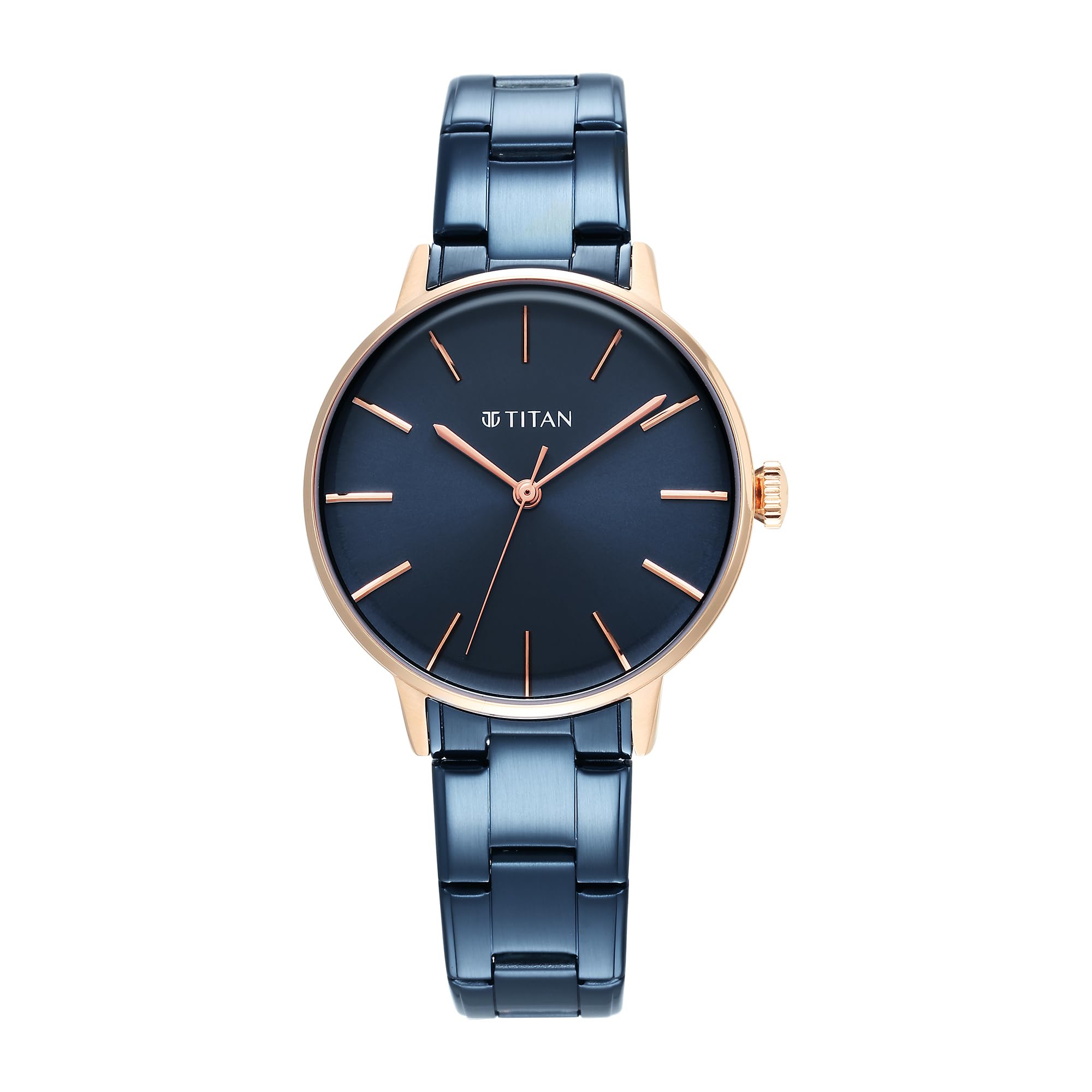 Titan TGIF Quartz Analog Blue Dial Blue Stainless Steel Strap Watch for Women-NS95248KM02/NT95248KM02