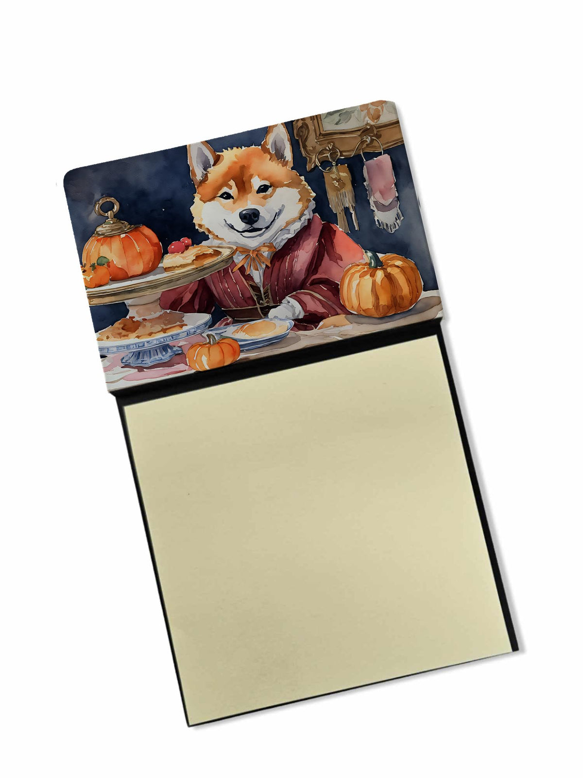 Shiba Inu Fall Kitchen Pumpkins Sticky Note Holder