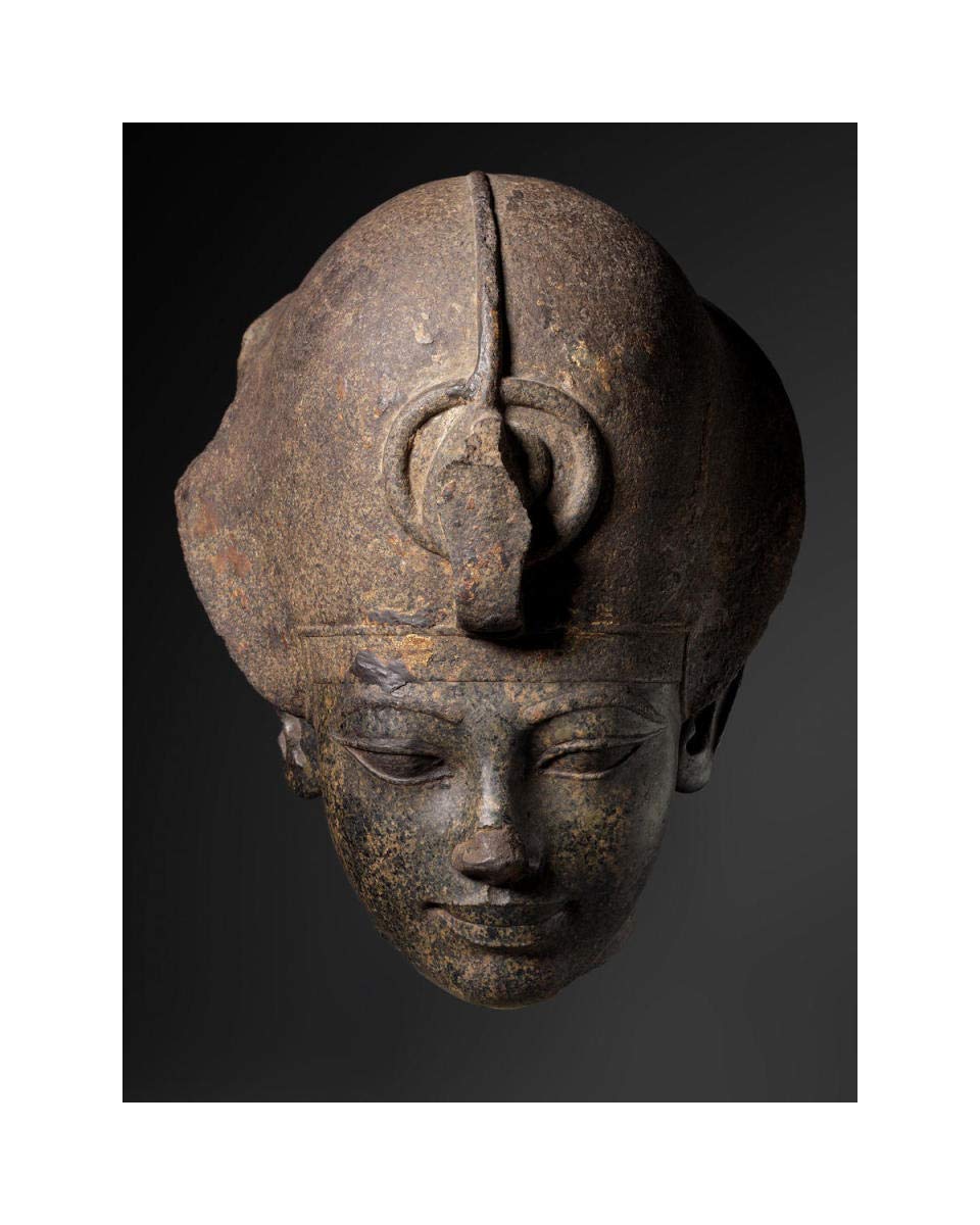 Head of Amenhotep III Wearing the Blue Crown, c. 1391-1353 B -Paper Art-14.03x18”
