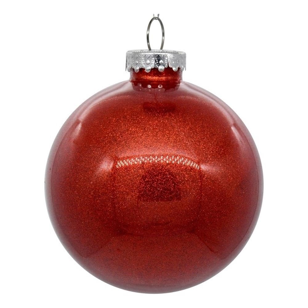 Casafoyer 6” Red Glitter Clear Ball 4/bag - (Pack Of 2)