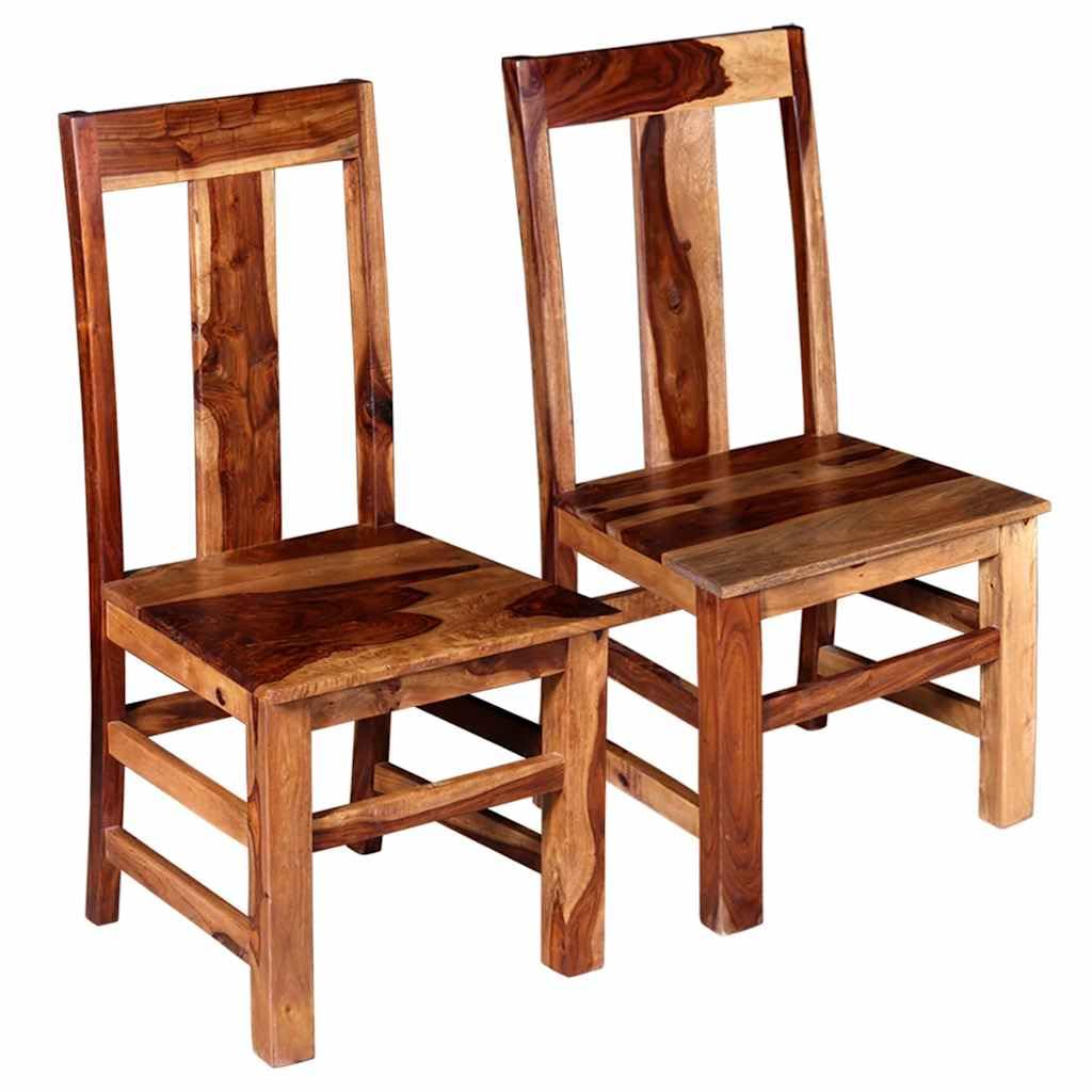 vidaXL Dining Chairs 2 pcs Solid Sheesham Wood