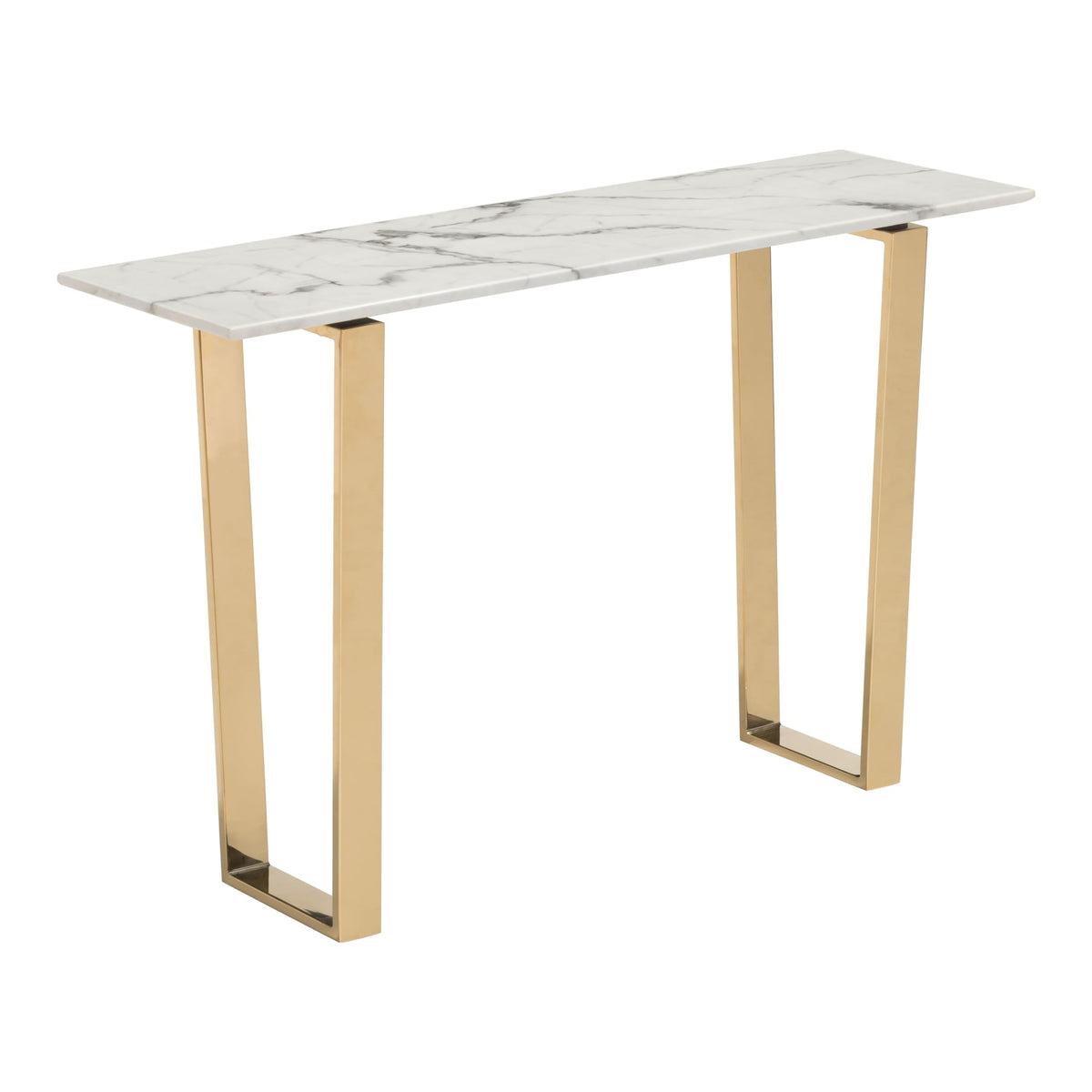 Zuo Atlas Console Table White & Gold