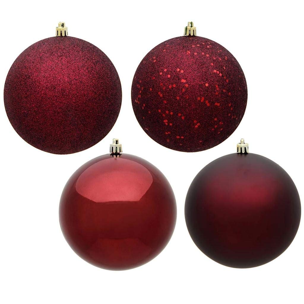 Casafoyer  6” Burgundy Ball 4 Finish Asst 4/Box - N591565BX - (Pack Of 2)