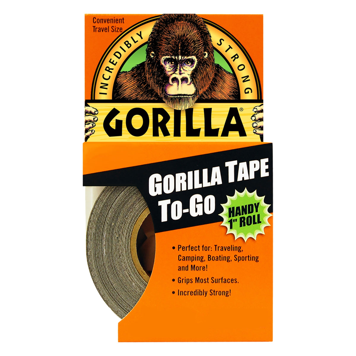 Gorilla Tape To Go Double-Thick Adhesive In Travel Size 1 Inch By 30 Feet Black 6100105