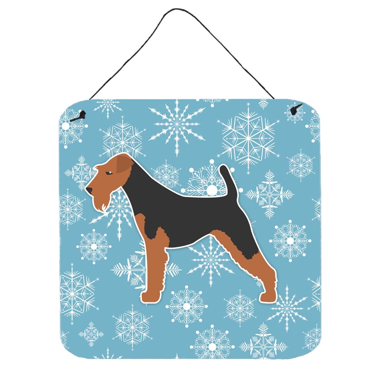Winter Snowflake Design with Dog Art Wall or Door Hanging Prints