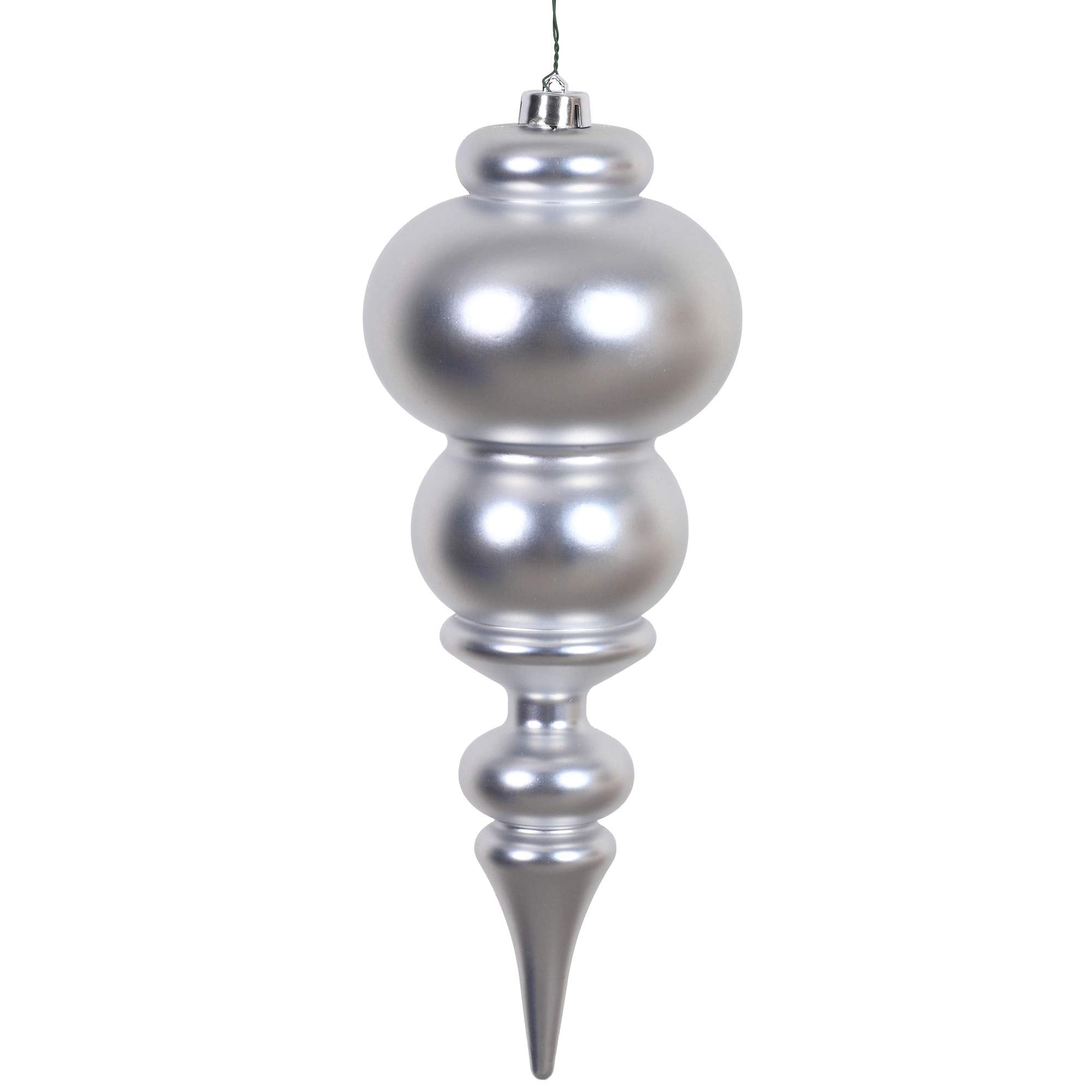 Casafoyer  14” Silver Matte Finial UV Drilled - N150607DMV - (Pack Of 2)