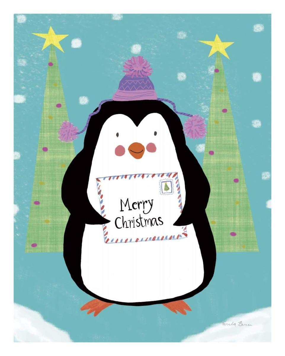 Snowman and Penguin Friends I -Paper Art-22x26”