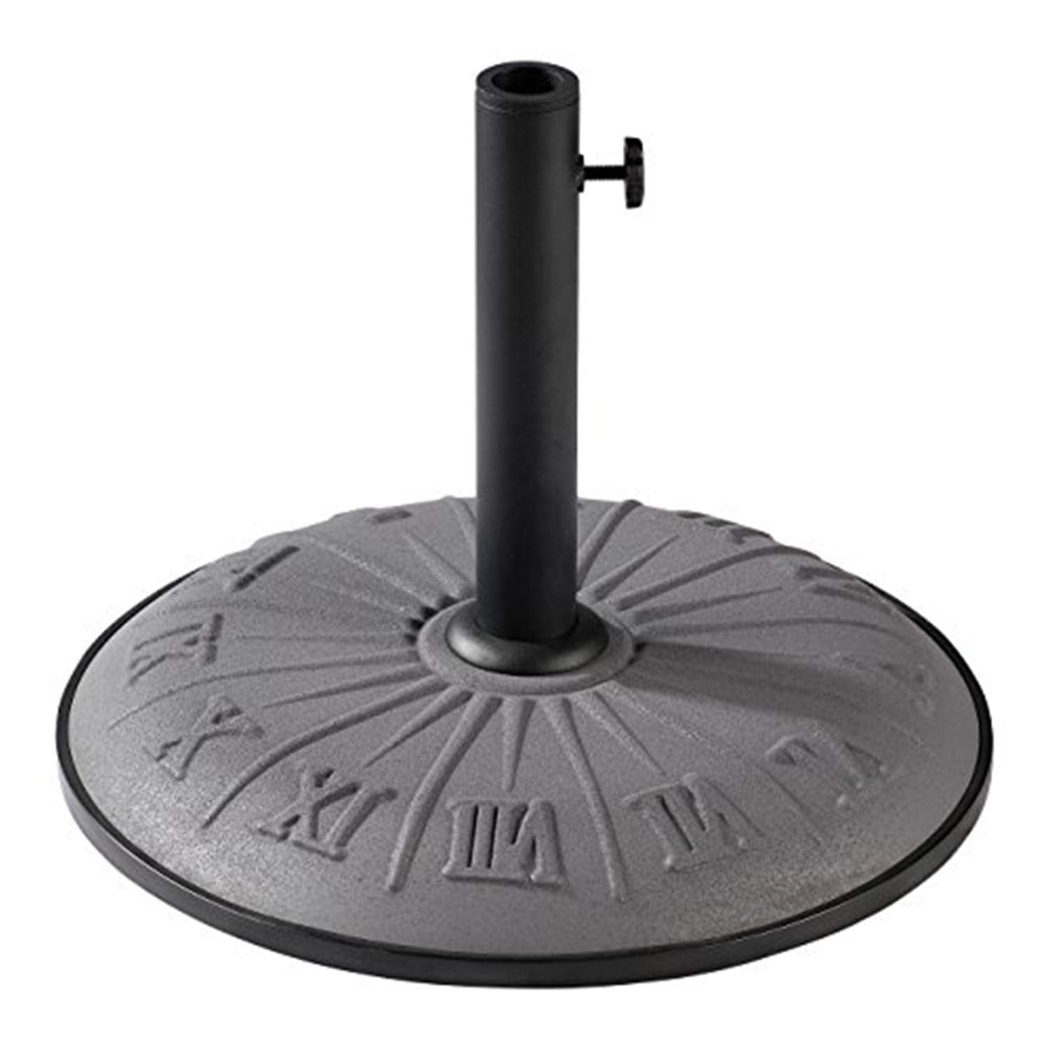 Resin Compound Roman Numeral Umbrella Base - Steel Grey