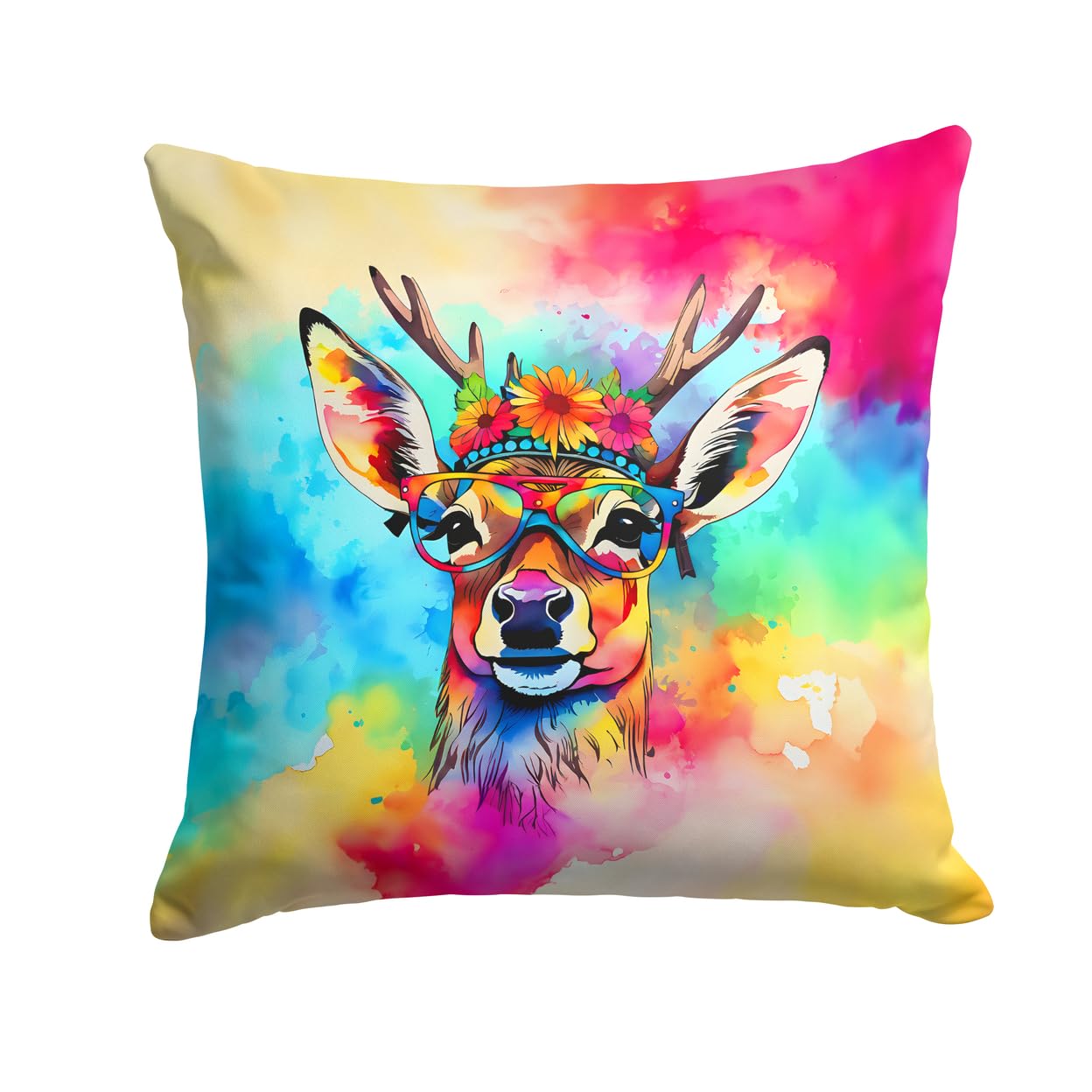 Hippie Animal Deer Throw Pillow