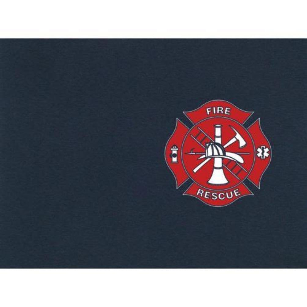 Fire Rescue T-Shirt Navy With Red Logo - Medium