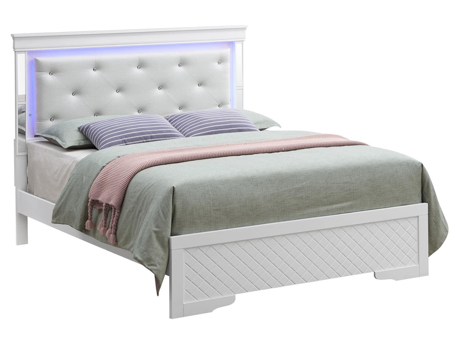 Verona Silver Champagne Queen Panel Beds
