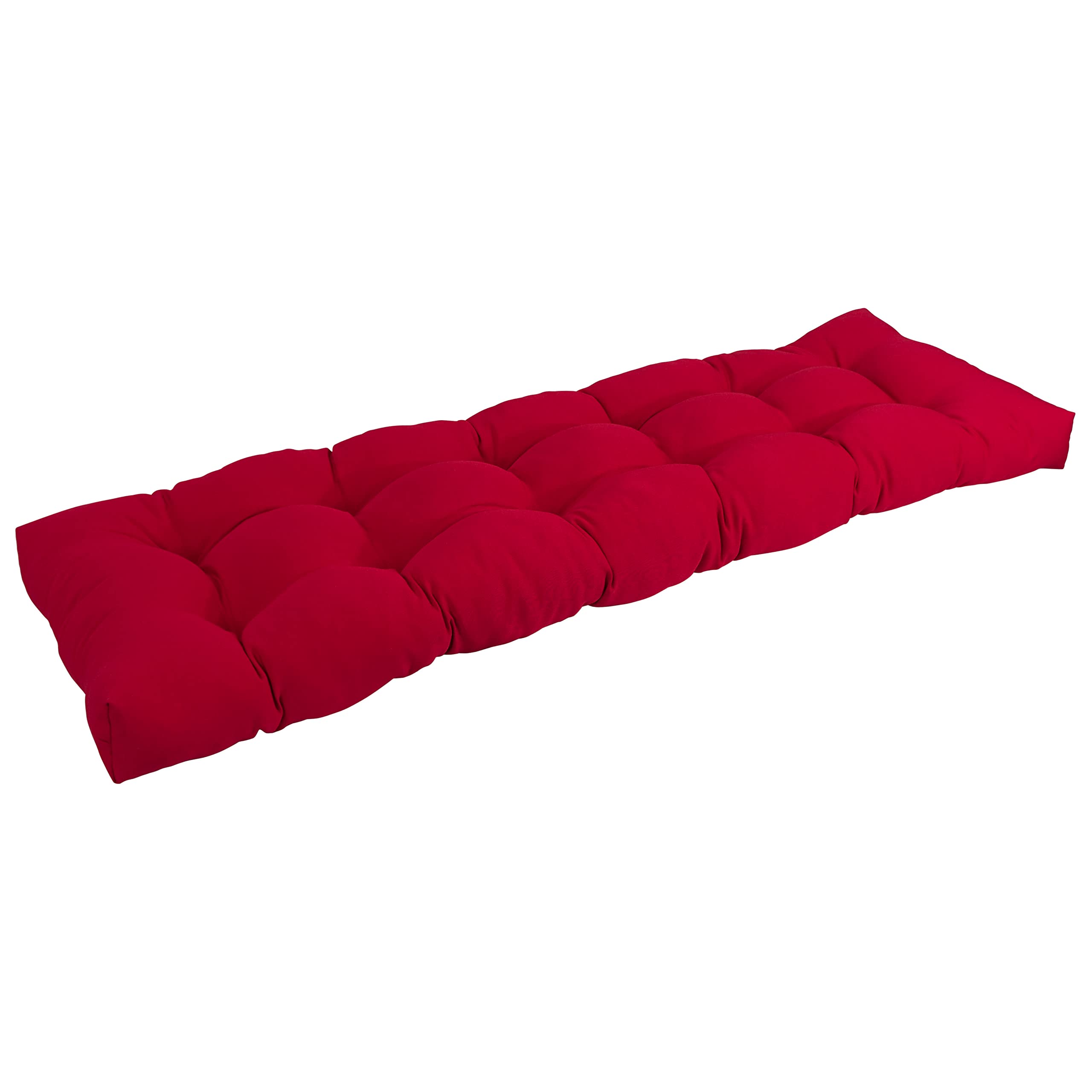 60-inch by 19-inch Tufted Solid Twill Bench Cushion Red-Color