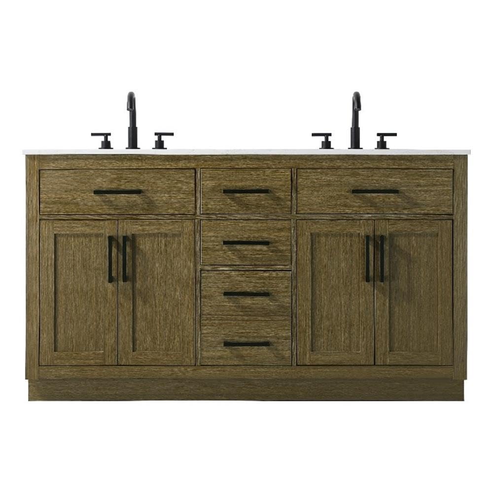 Alden 60 inch Double Bathroom Vanity in Chestnut Brown