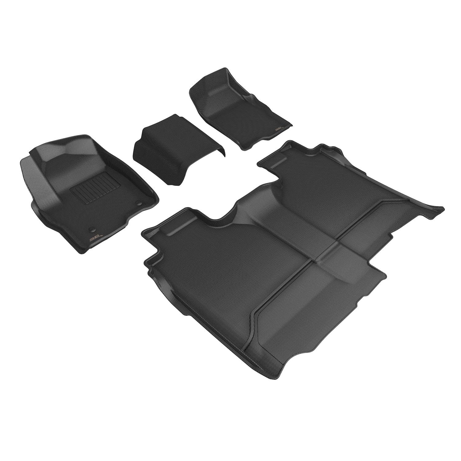3D MAXpider Compatible with CHEVROLET SILVERADO 1500 CREW CAB 2019-2026 / 2500HD / 3500HD 2020-2026 BENCH SEAT, KAGU BLACK R1 R2 (VINYL FLOOR, NO CARPETED STORAGE)