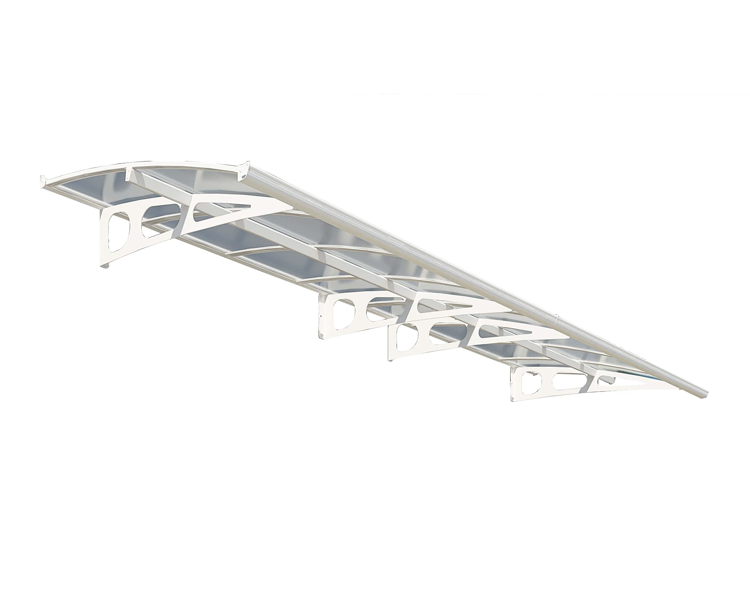 Palram - Canopia Bordeaux 4460 15 Ft. X 5 Ft. Awning Durable Steel Support, Aluminum Trim, And Polycarbonate Panels With Uv Prot