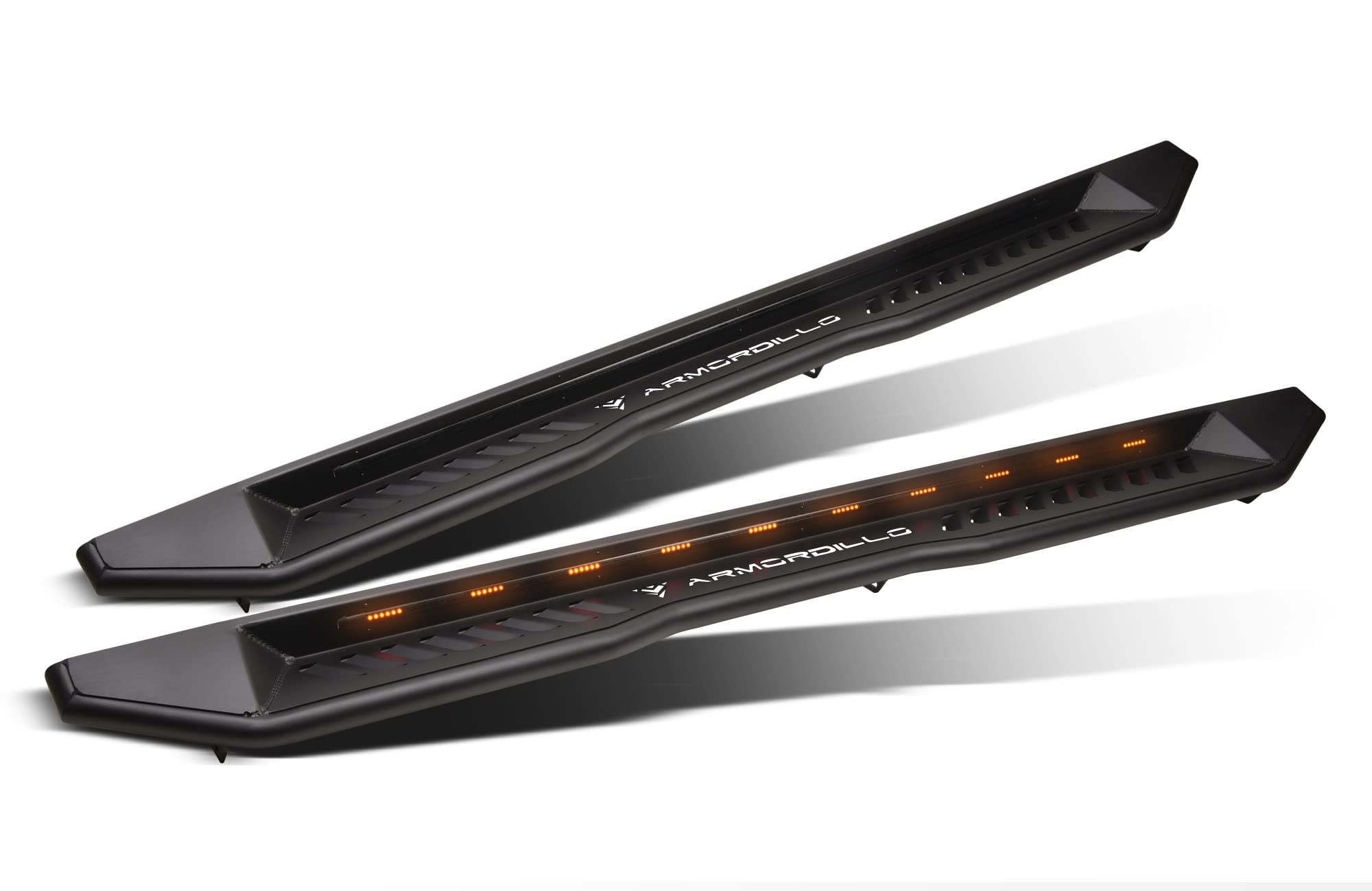 Armordillo 2015-2022 Ford F-150 / 2017-2023 Ford Super Duty F-250/F-350 - Super Crew FX Running Board w/ LED - Matte Black