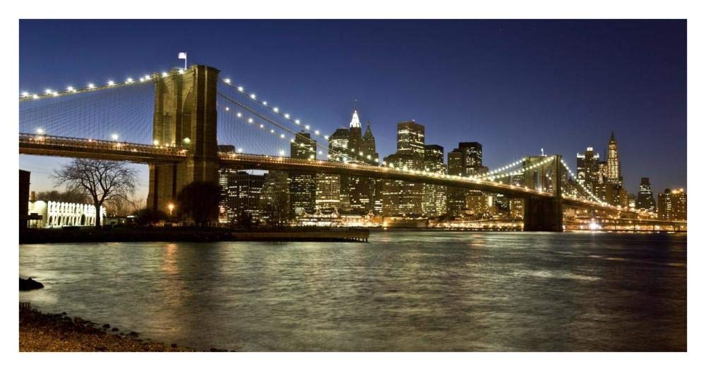 Panoramic view of Lower Manhattan at dusk, NYC-Paper Art-38x20”