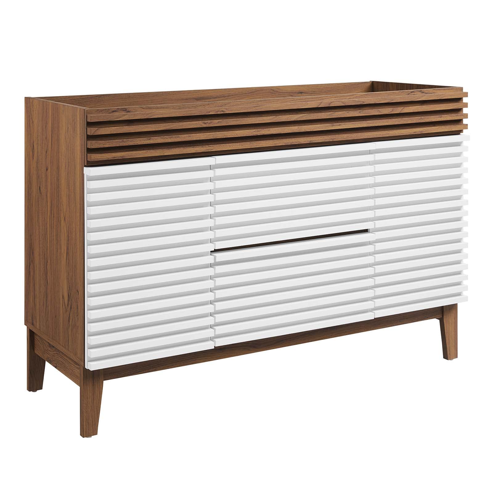 Modway Render 48 Single Sink Compatible (Not Included) Bathroom Vanity Cabinet In White Walnut