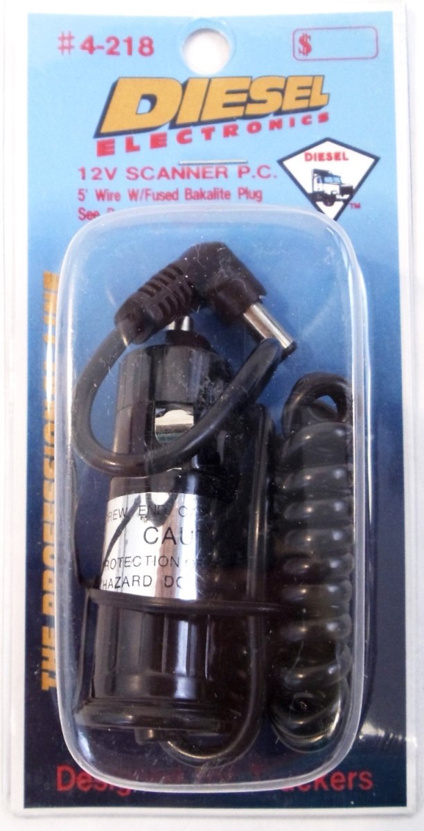 DIESEL 5 COILED 2.1MM POWER CORD WITH FUSED 2 AMP BAKELITE CIGARETTE PLUG