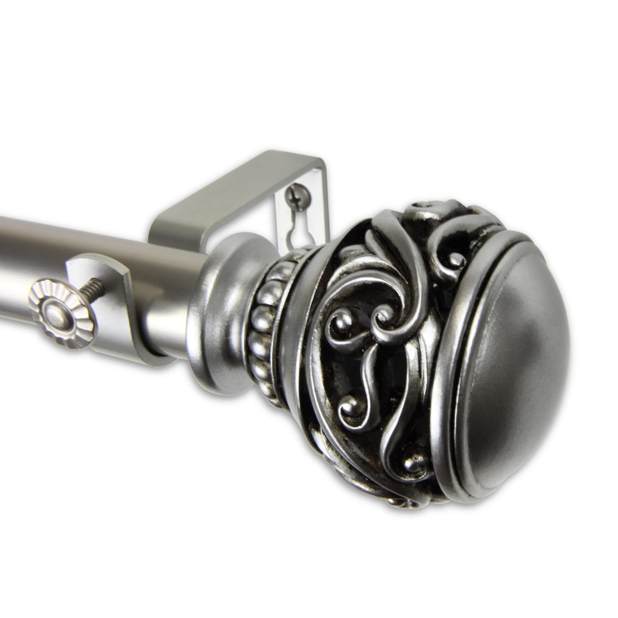 Mathilda Curtain Rod 1 OD 120-170 inch  - Satin Nickel