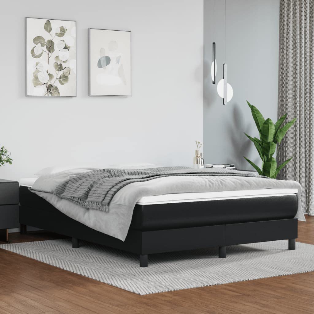 vidaXL Box Spring Bed Frame Black 53.9x74.8??Faux Leather