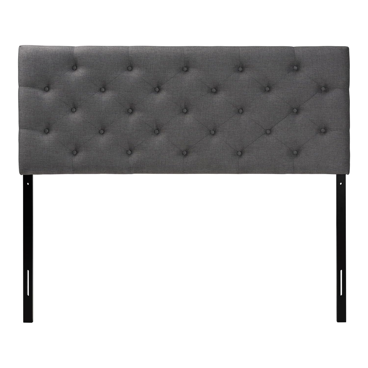 Baxton Studio Viviana Modern and Contemporary Grey Fabric Upholstered Button-tufted Queen Size Headboard