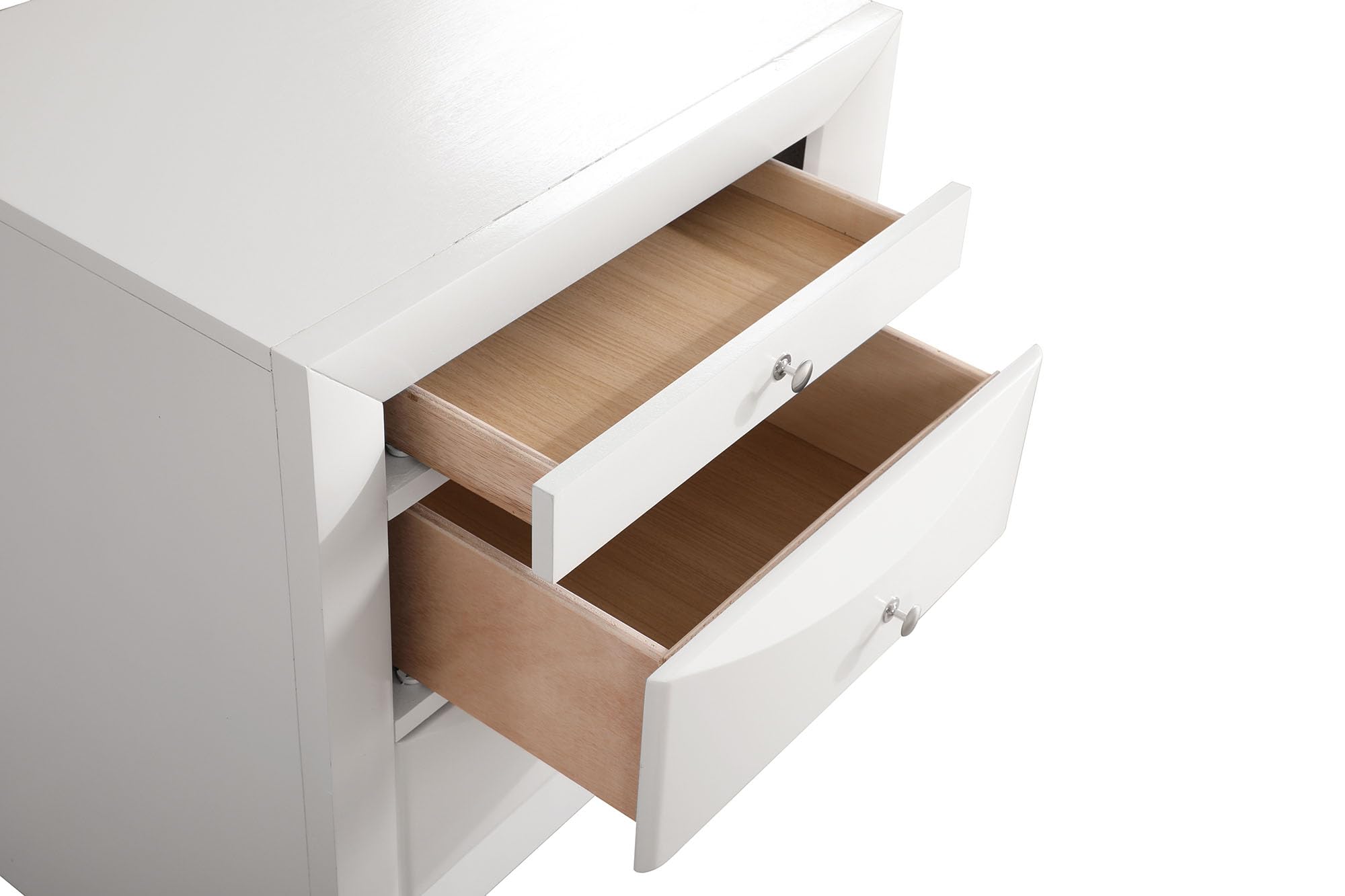 Marilla 3-Drawer White Nightstand (28 in. H x 17 in. W x 23 in. D)