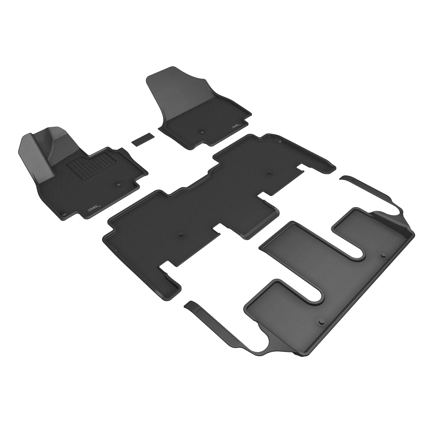 3D MAXpider Compatible with KIA EV9 6-SEAT 2024-2026 KAGU BLACK R1 R2 R3