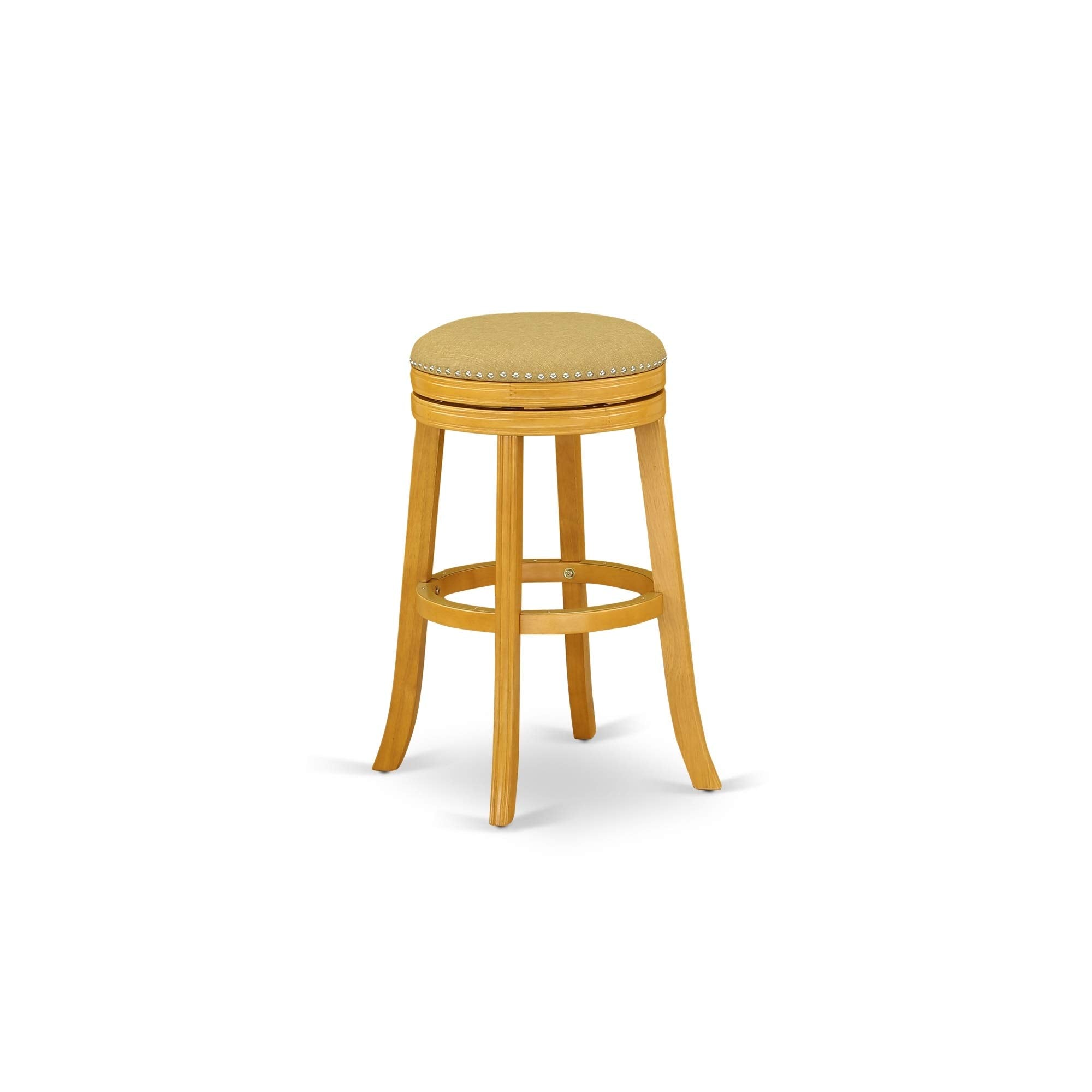 Yardlio Exquisite Wood Counter Height Stool | 30 Seat | Oak Finish | Vegas Gold
