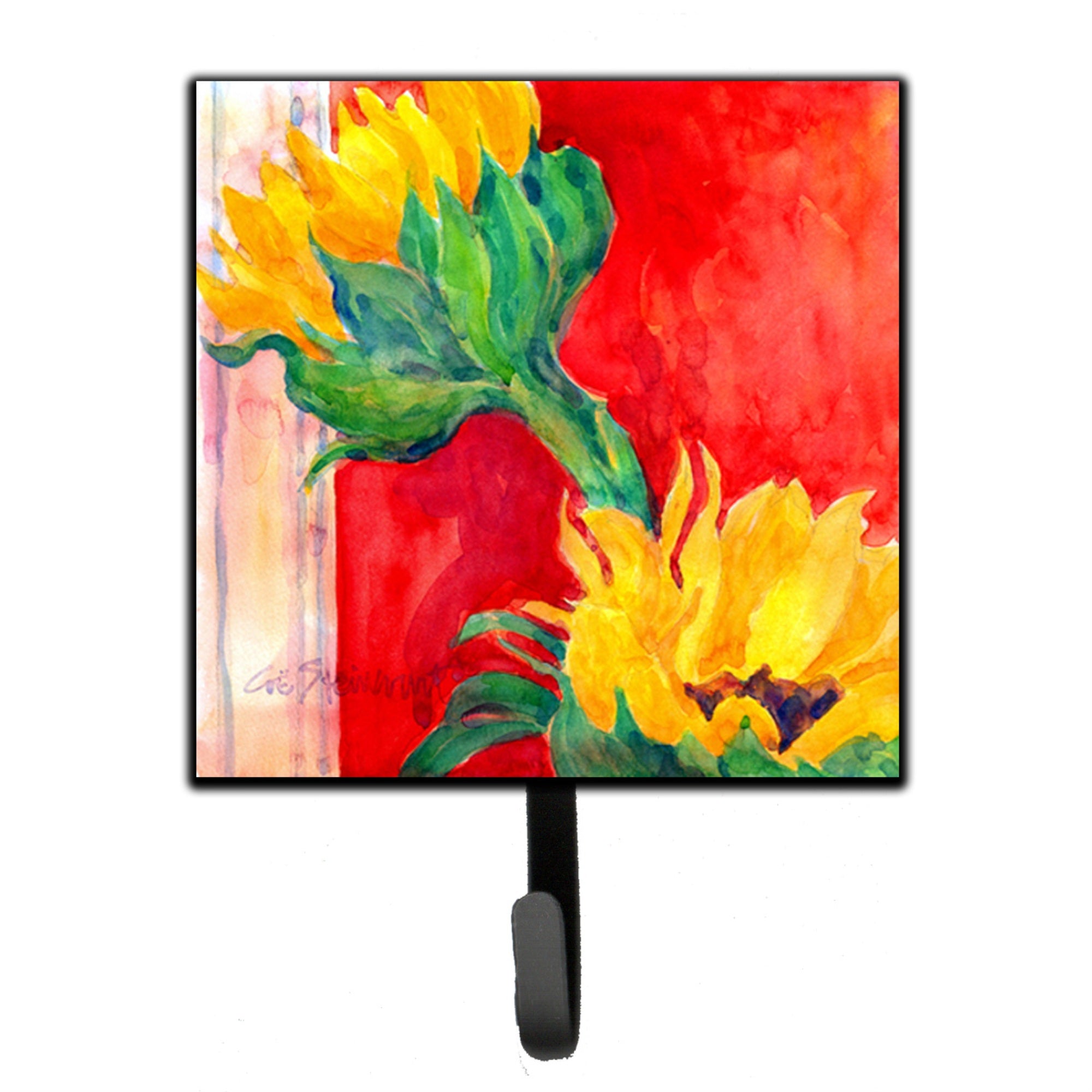 Caroline'S Treasures 6111Sh4 Flower-Sunflower Leash Holder Or Key Hook, Small, Multicolor