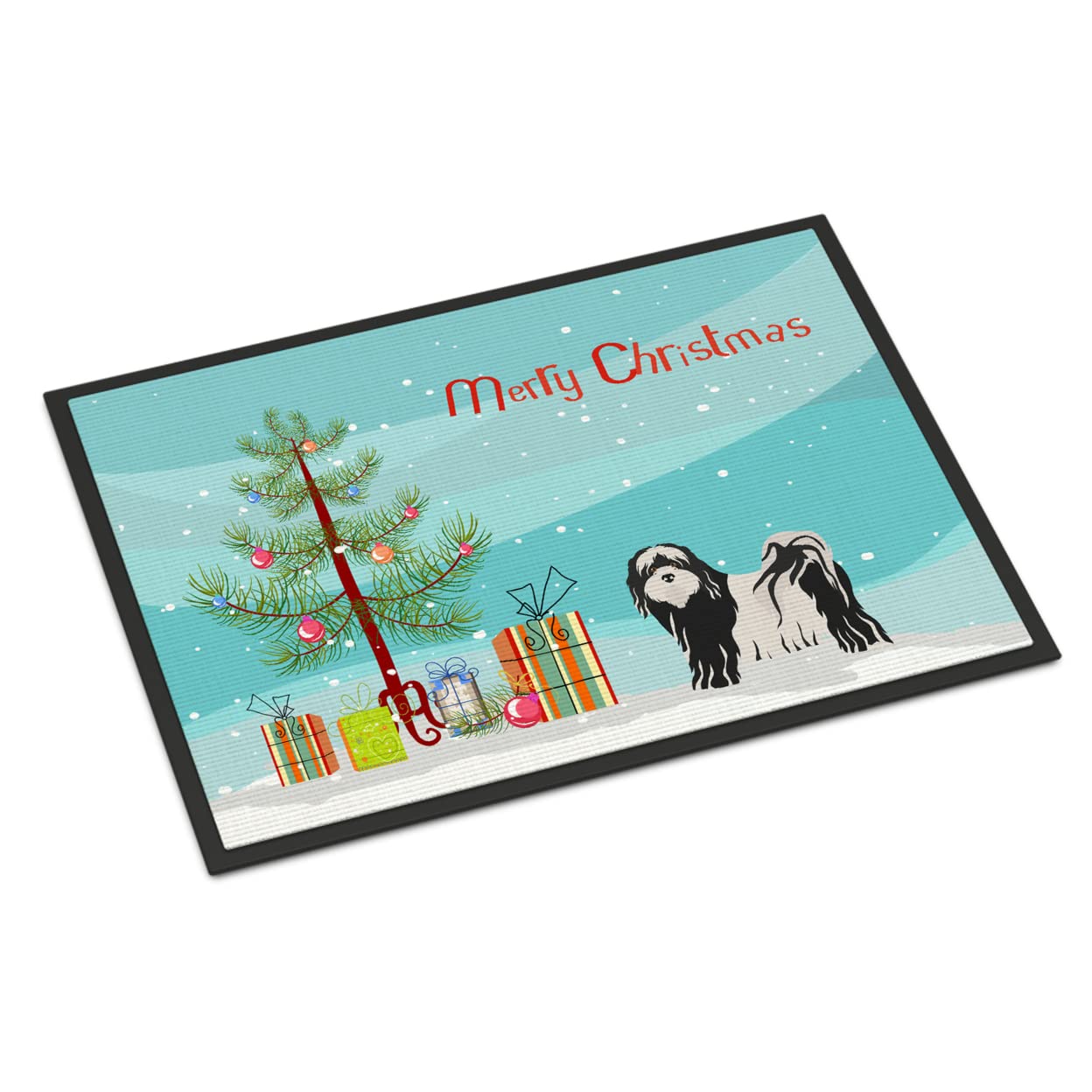 Tibetan Terrier Christmas Tree Indoor or Outdoor Mat 24x36