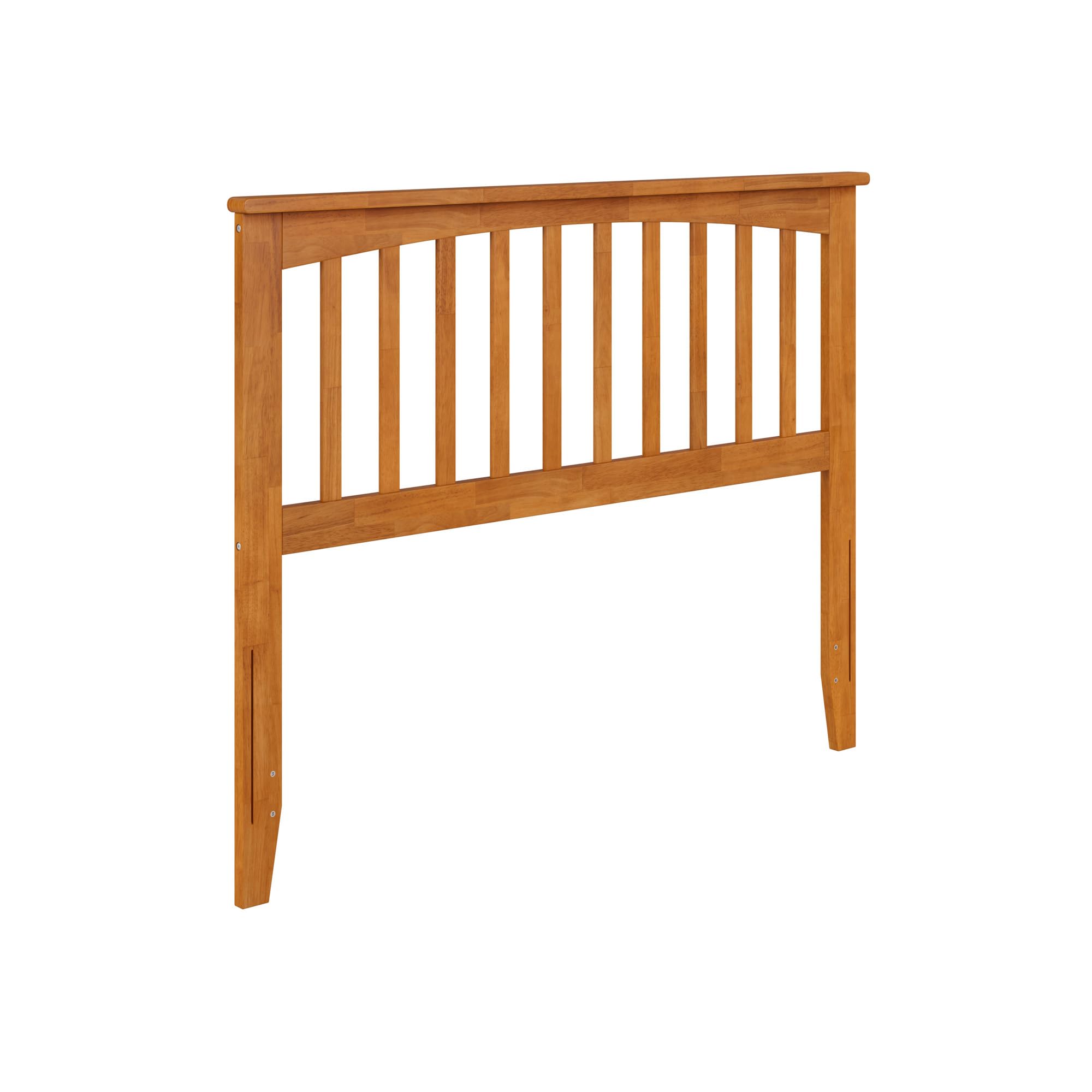 Mission Full Solid Wood Headboard with Attachable Charger in Light Toffee
