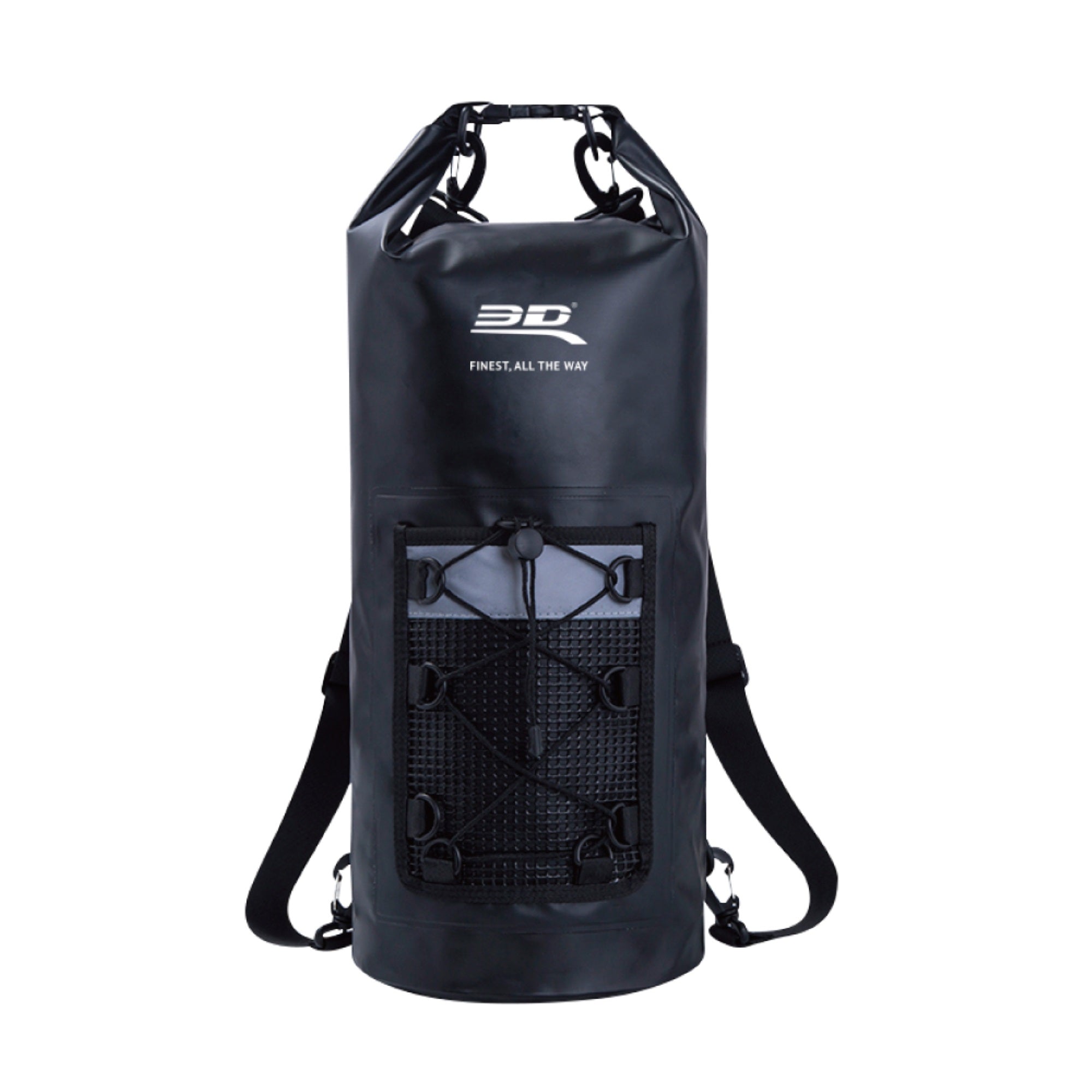 3D Roll-Top Dry Bag Backpack Black