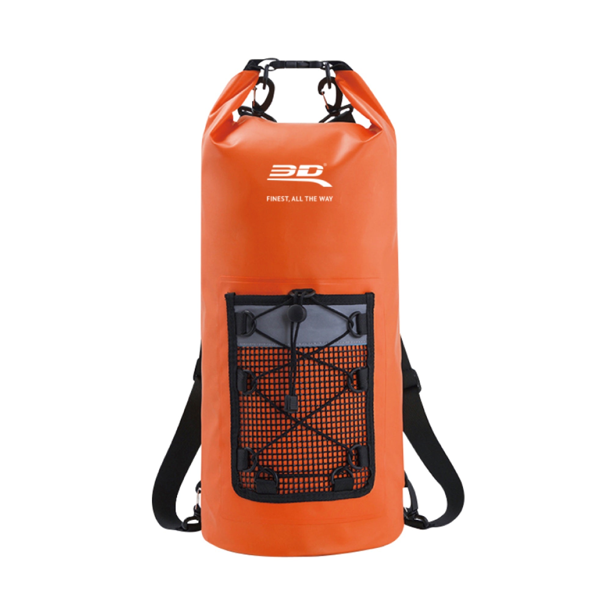 3D Roll-Top Dry Bag Backpack Orange