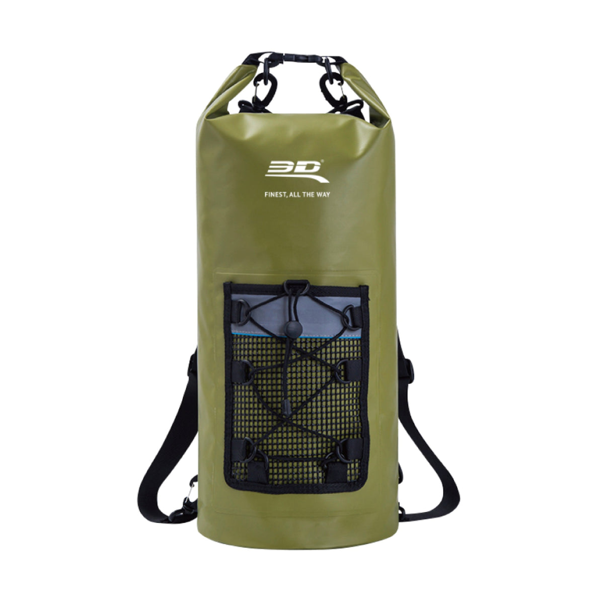 3D Roll-Top Dry Bag Backpack Army Green