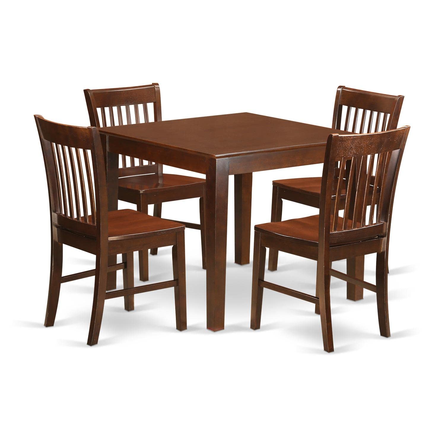 5  PC  Kitchen  Table  set  with  a  Table  and  4  Dining  Chairs  in  Mahogany