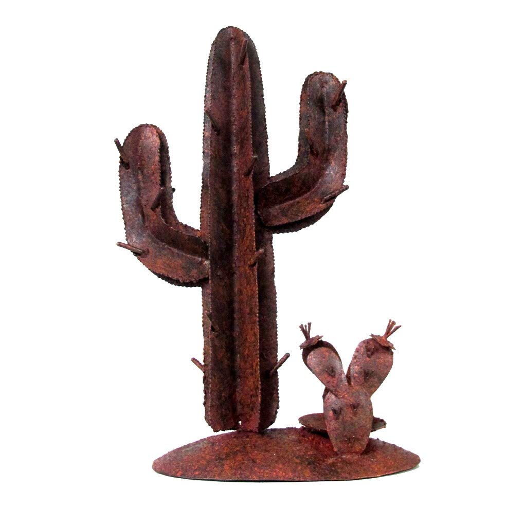 D-ART COLLECTION, INC Rustic Cactus Iron Candle Holder Small