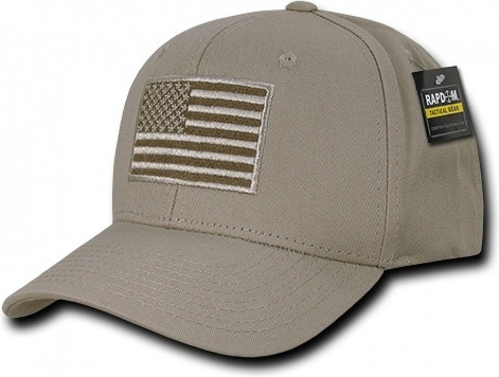 Embroidered Operator Cap, USA, Khaki