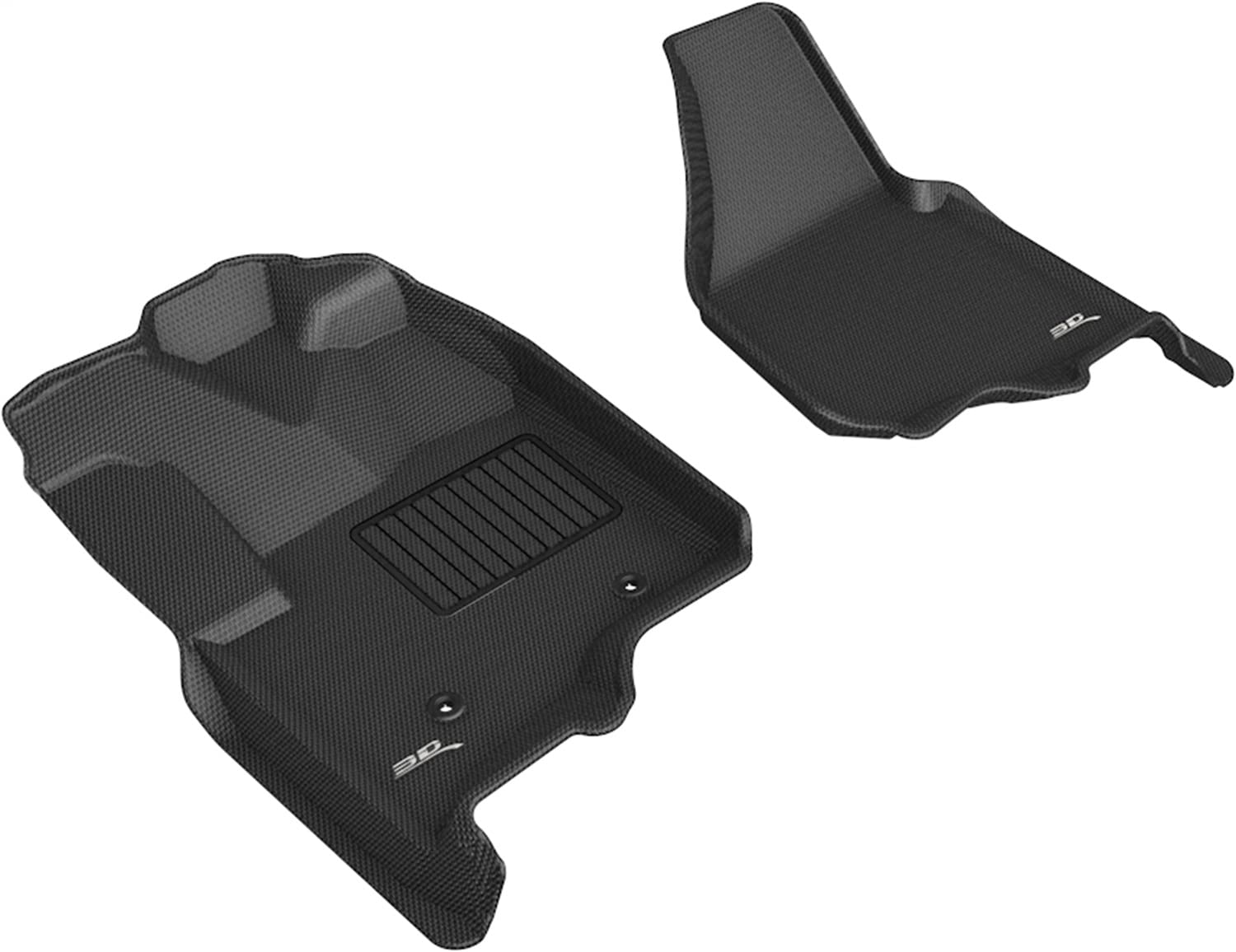 3D MAXpider FORD F-250 / 350 / 450 SUPERCAB / SUPERCREW BUCKET SEATS NO FLOOR SHIFT WITH RAISED DEAD PEDAL 2012-2016 KAGU BLACK R1