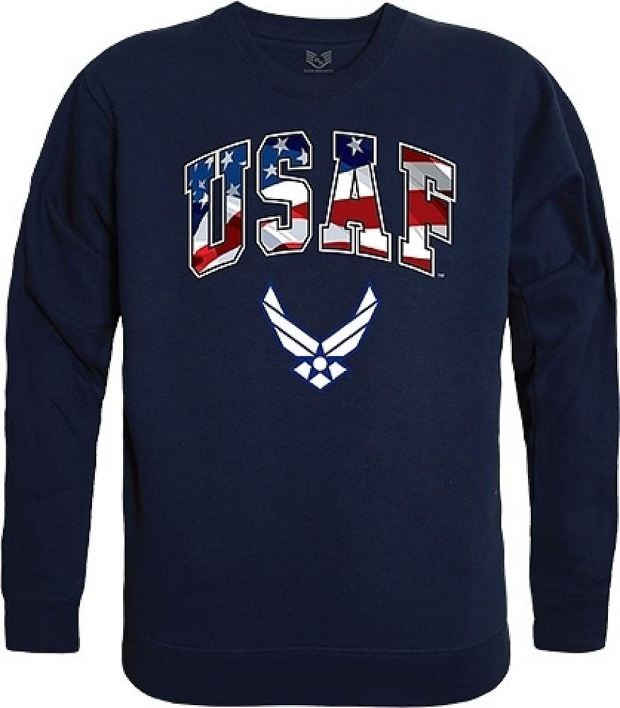 Graphic Crewneck,Flag Letr, USAF, Navy, L