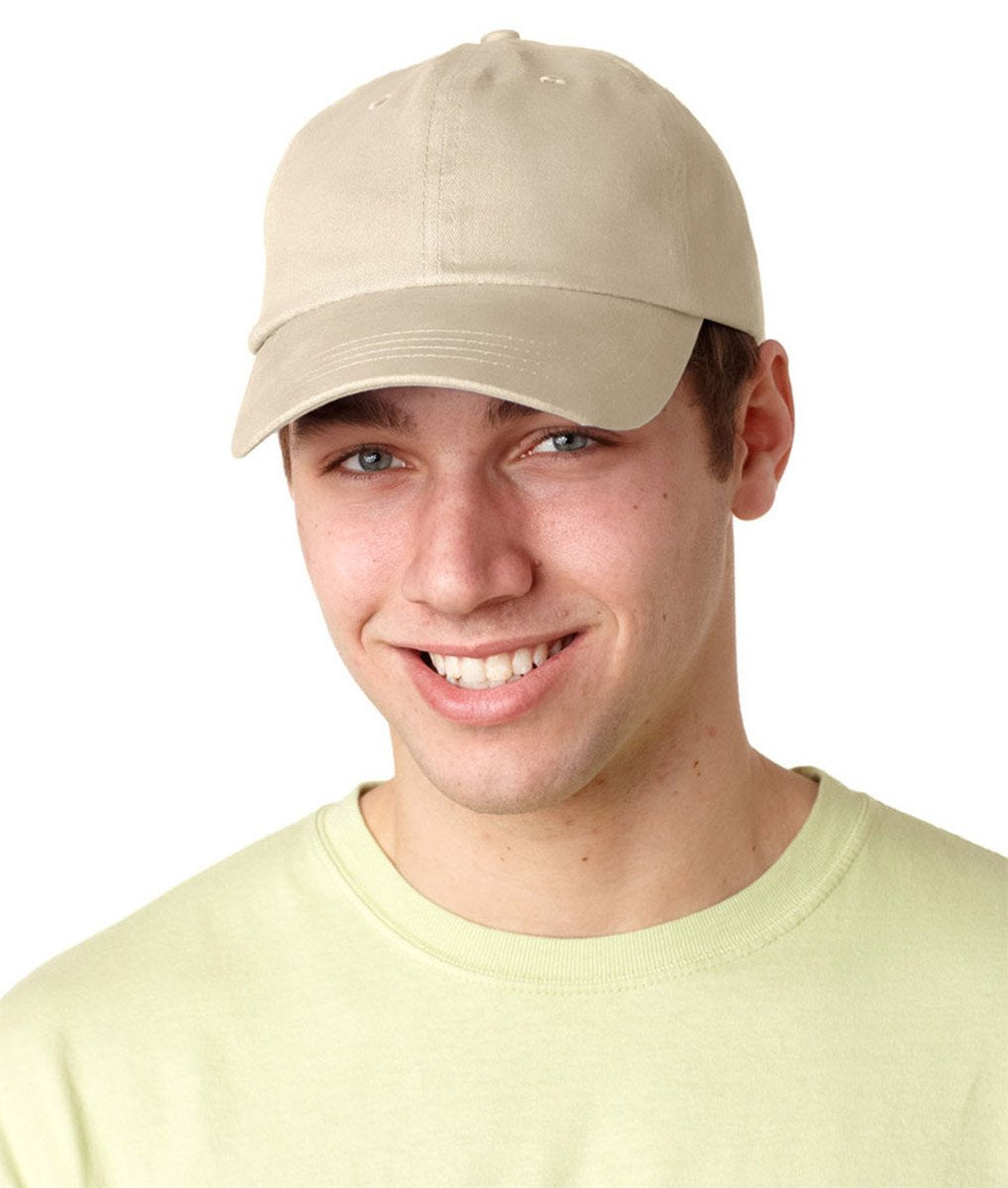 EB101 | ESSENTIALS BRUSHED TWILL- Brushed Cotton Twill, Six Panel, Low Profile, Unstructured Cap, Self-Fabric Closure with Antique Brass Slider- STONE