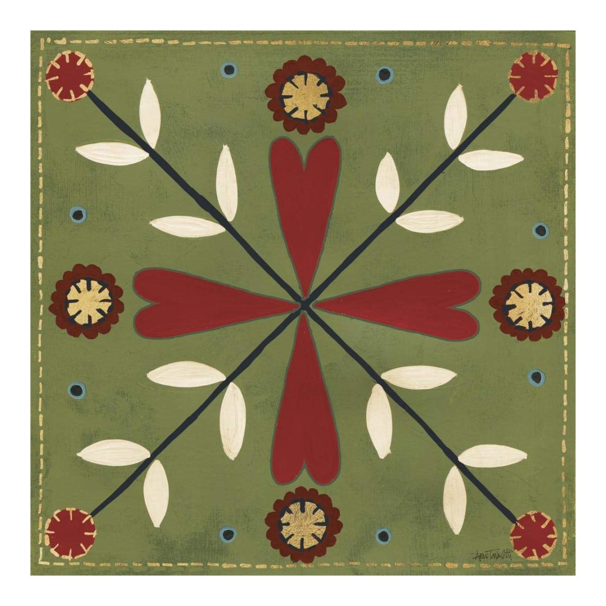 Festive Tiles II -Paper Art-20x20”
