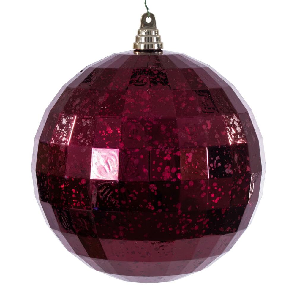 Casafoyer 8” Burgundy Mirror Mercury Ornament - (Pack Of 2)