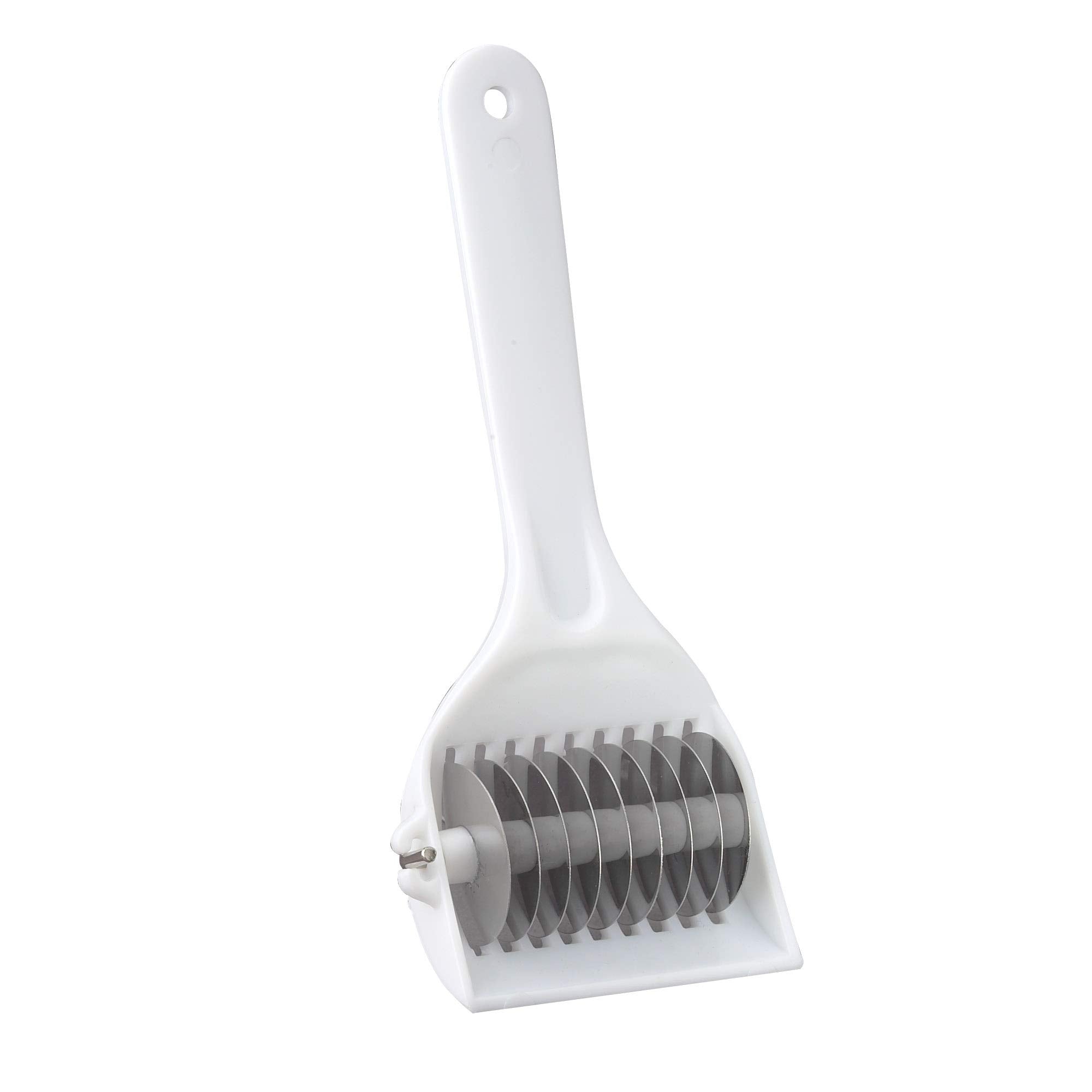 Hics Gourmet Rolling Fresh Herb And Multipurpose Kitchen Mincer, With 9-Stainless Steel Blades, White