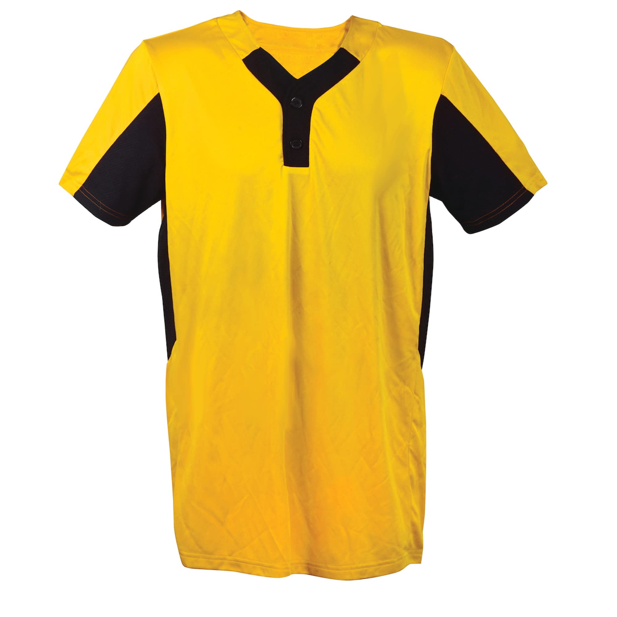 TWO BUTTON JERSEY-ADULT-2X-GOLD/BLACK