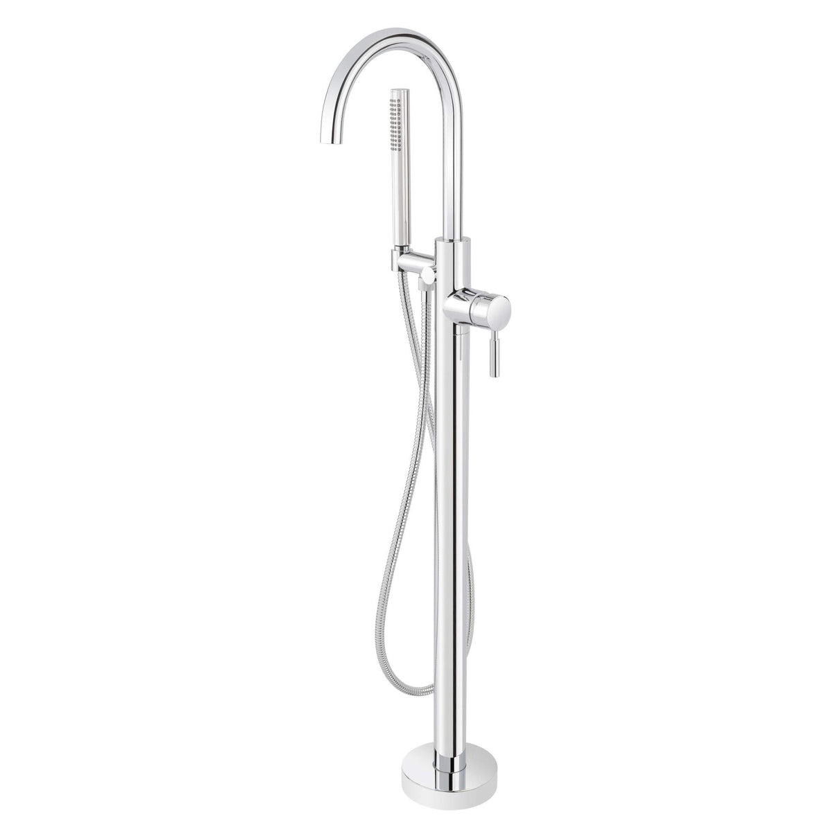 Miseno Mtf15 Mia Floor Mounted Tub Filler - Includes Hand Shower - Polished Chrome
