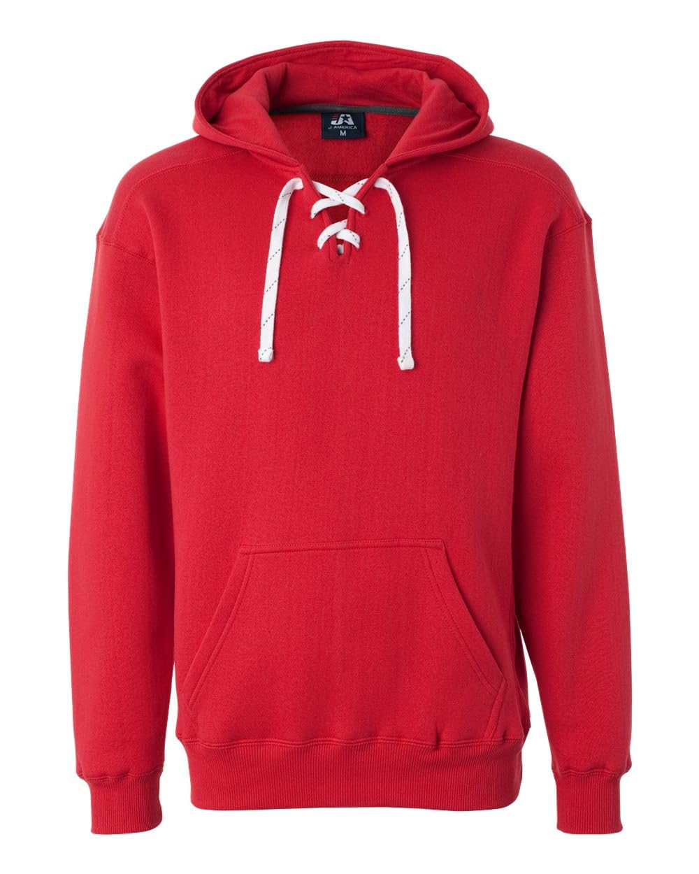 J. America Sport Lace Hooded Sweatshirt - Red, XL
