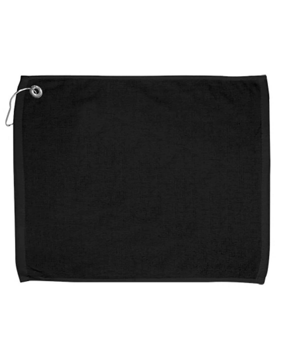 Carmel Towel Company Velour Hemmed Towel with Grommet & Hook - Black, One Size