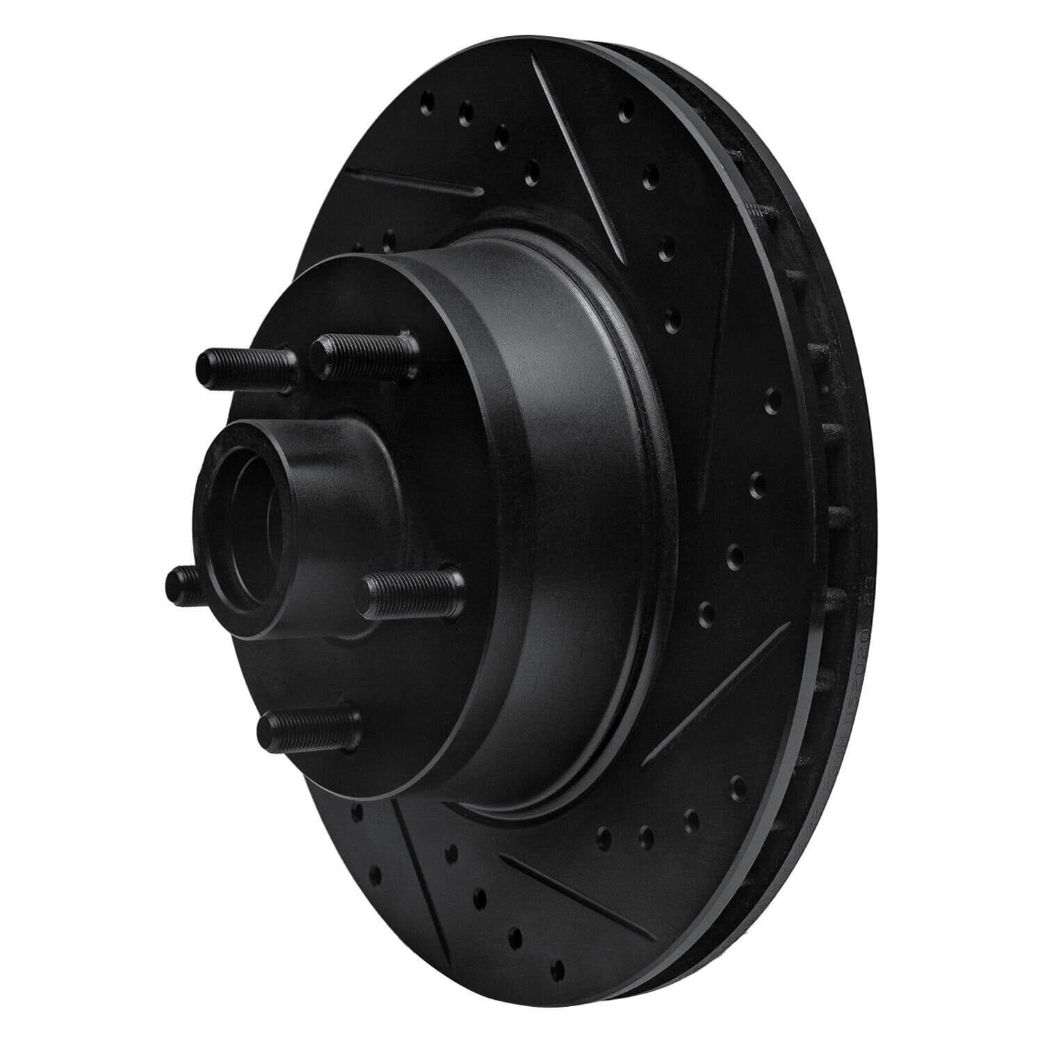 R1 Concepts Brake Rotor Drilled and Slotted Black ECB-54008R