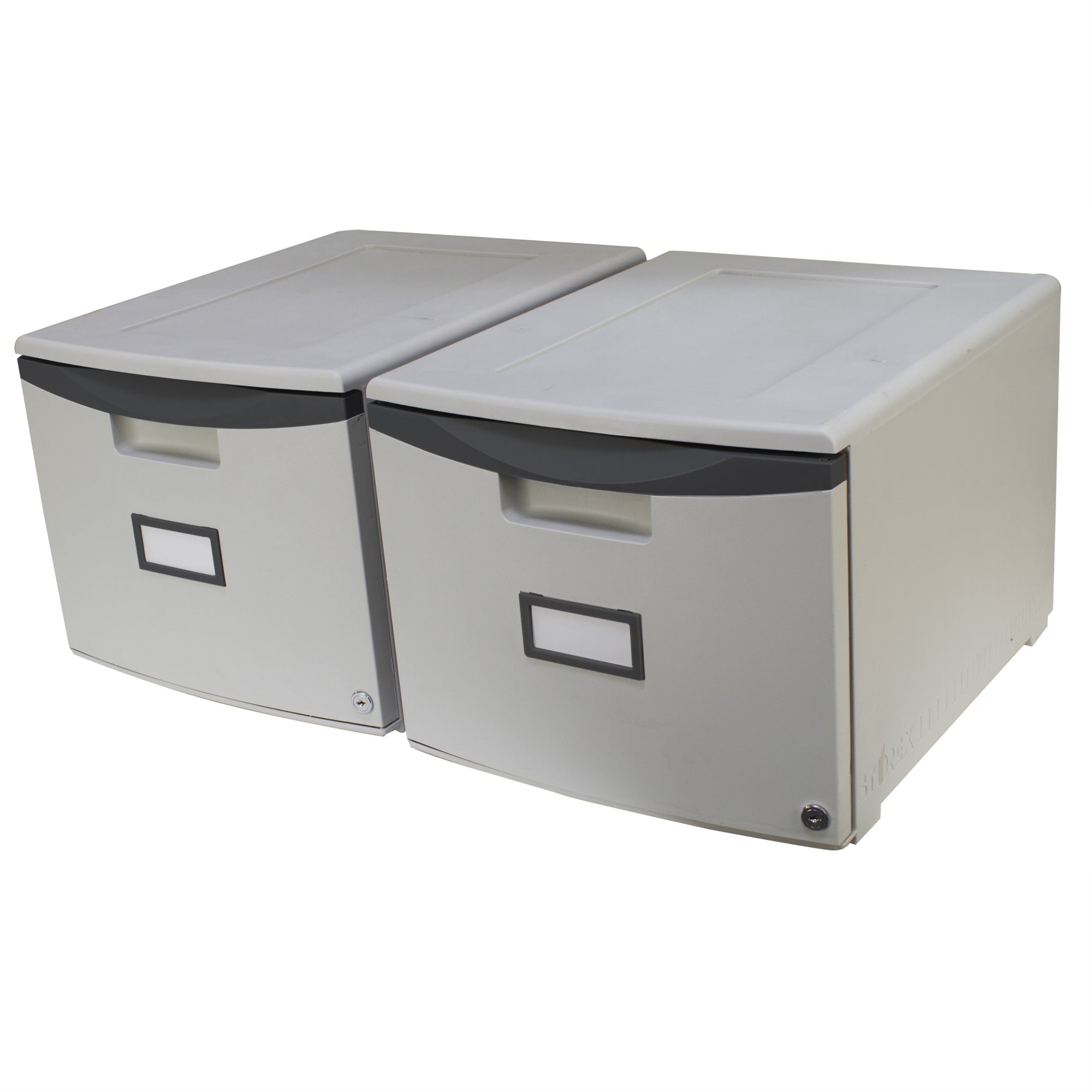 Storex Single Drawer Mini File Cabinet with Lock, Legal/Letter, Gray/black (Drop Ship Approved Packing)